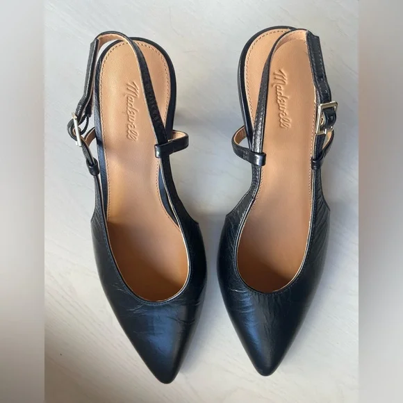 Madewell Debbie Black Slingback Heels - Picture 3 of 7